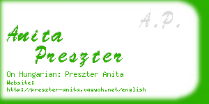 anita preszter business card